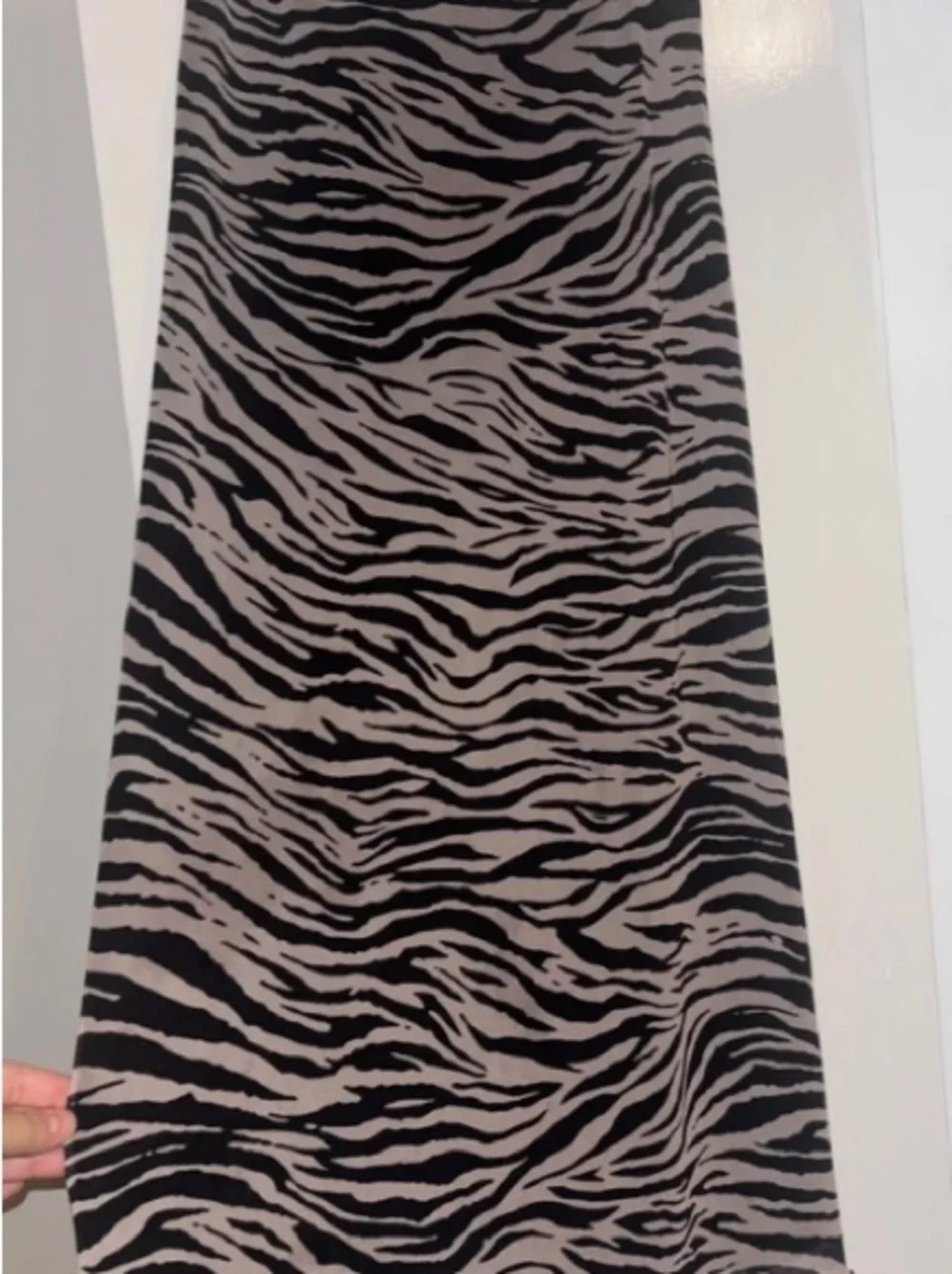 ASOS Black and Taupe Zebra-Print Maxi Skirt